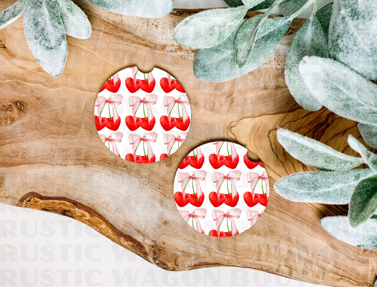 Cherry Bows || Car Coasters