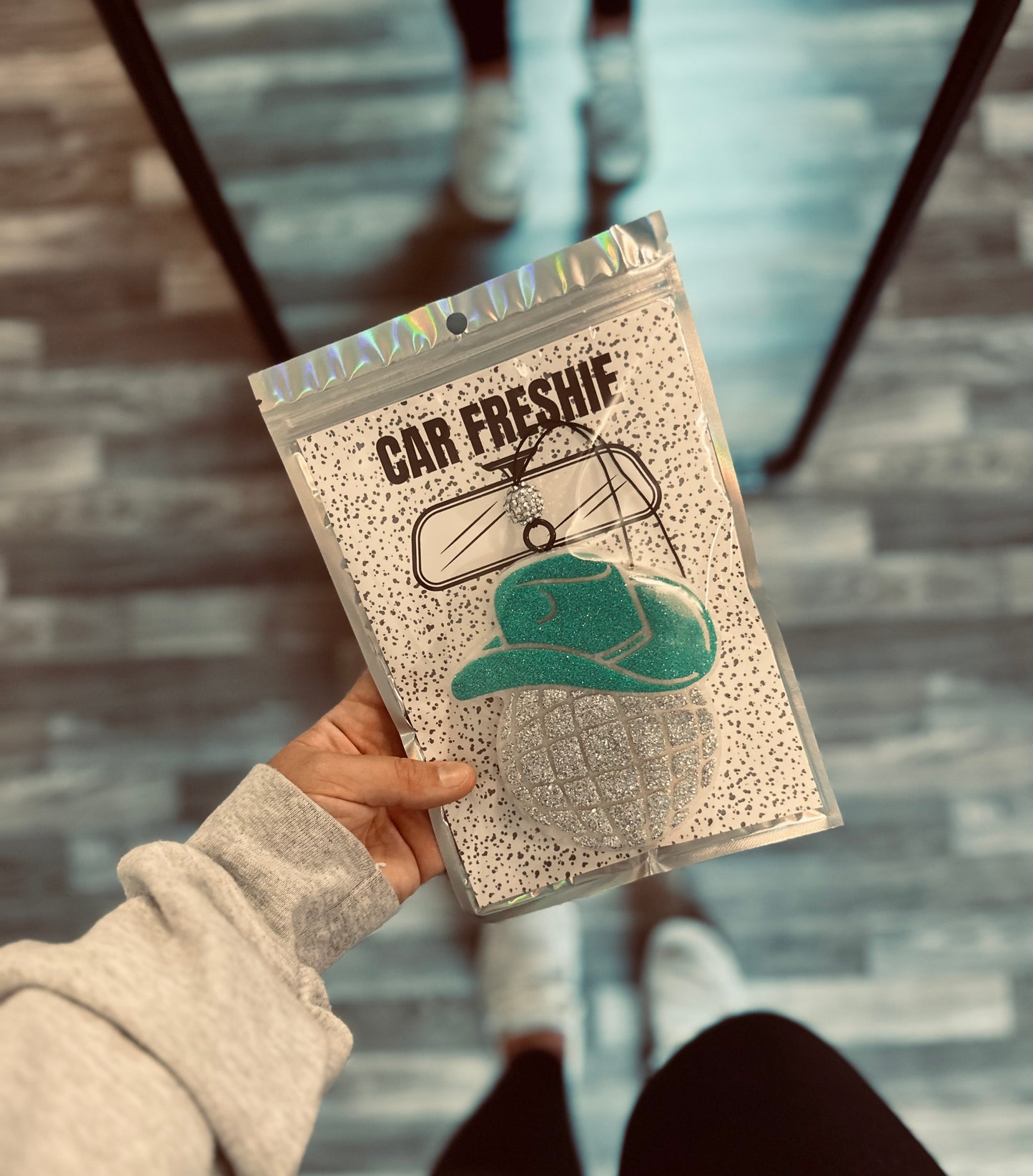 Disco Cowgirl Hat (Teal) || Car Freshie