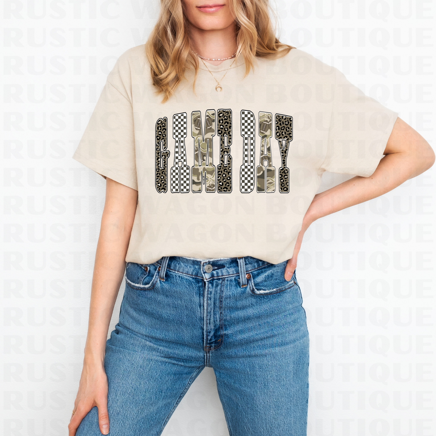 Neutral Bubble Letters - Gameday || Graphic Crewneck + Tee