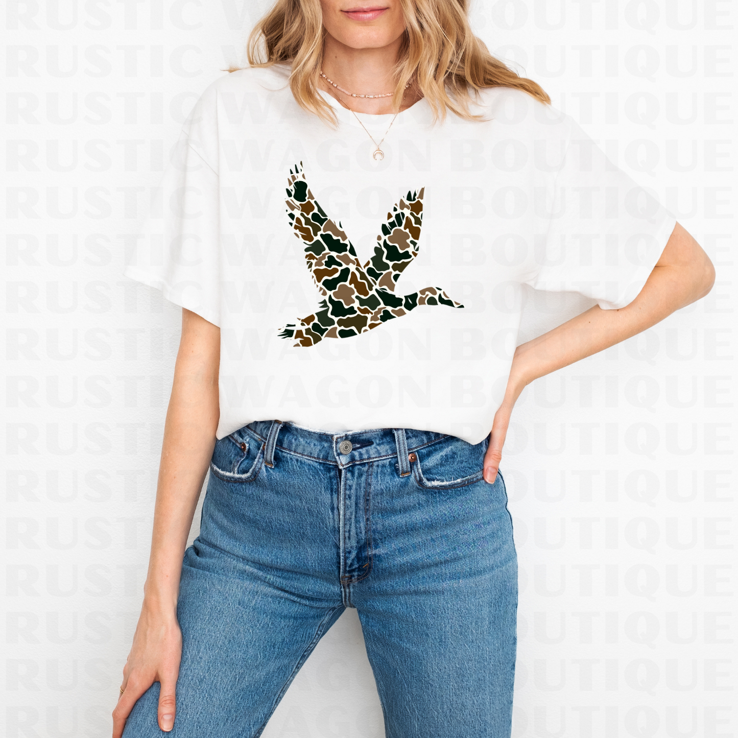 Camo Mallard || Graphic Crewneck + Tee