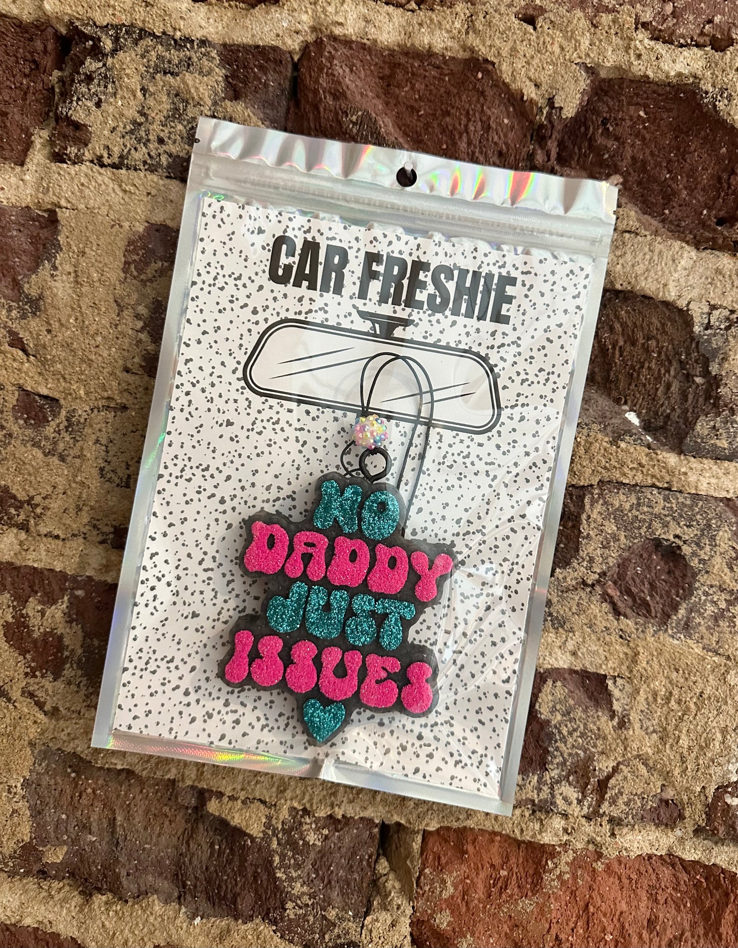 PREORDER : No Daddy Just Issues (Teal + Pink) || Car Freshie