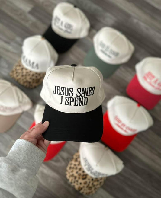 RTS || Jesus Saves I Spend (Black) || Embroidered Hat