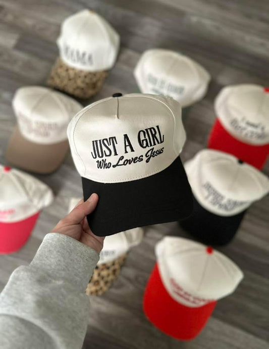RTS || Just A Girl Who Loves Jesus (Black) || Embroidered Hat