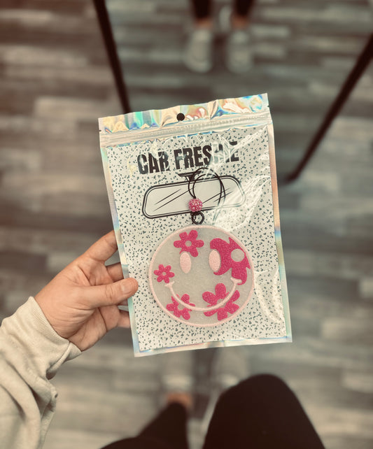 RTS || Flower Smiley (Pink + Light Pink) || Car Freshie