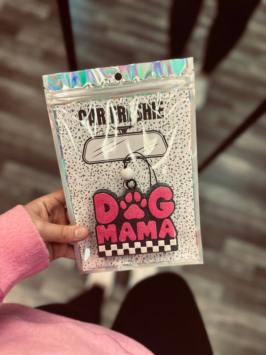 RTS || Checkered Dog Mama (Pink) || Car Freshie
