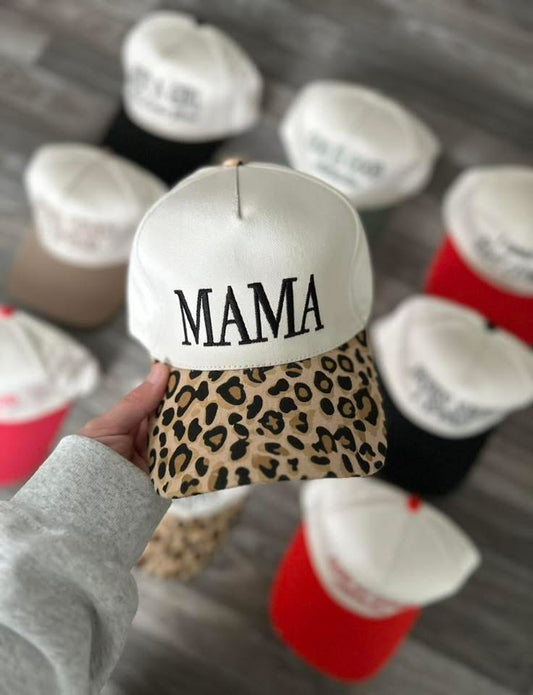 RTS || Mama (Leopard) || Embroidered Hat