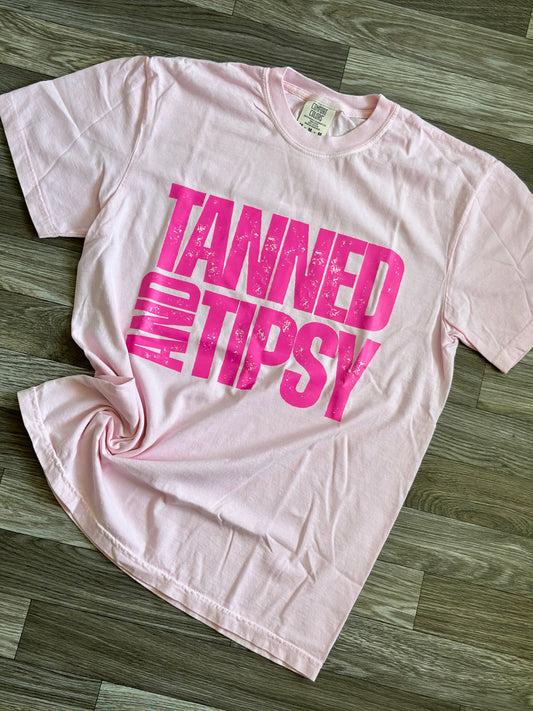 RTS || Tanned & Tipsy || Comfort Colors Tee
