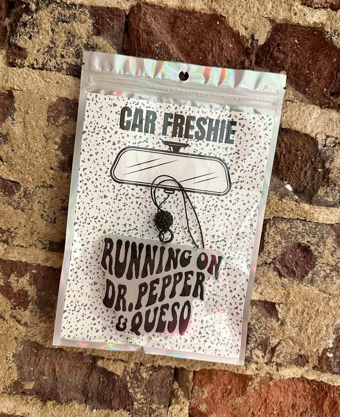 PREORDER : Running On Dr. Pepper & Queso (Black) || Car Freshie