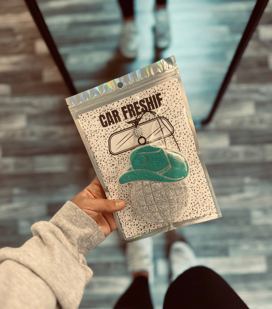 Disco Cowgirl Hat (Teal) || Car Freshie
