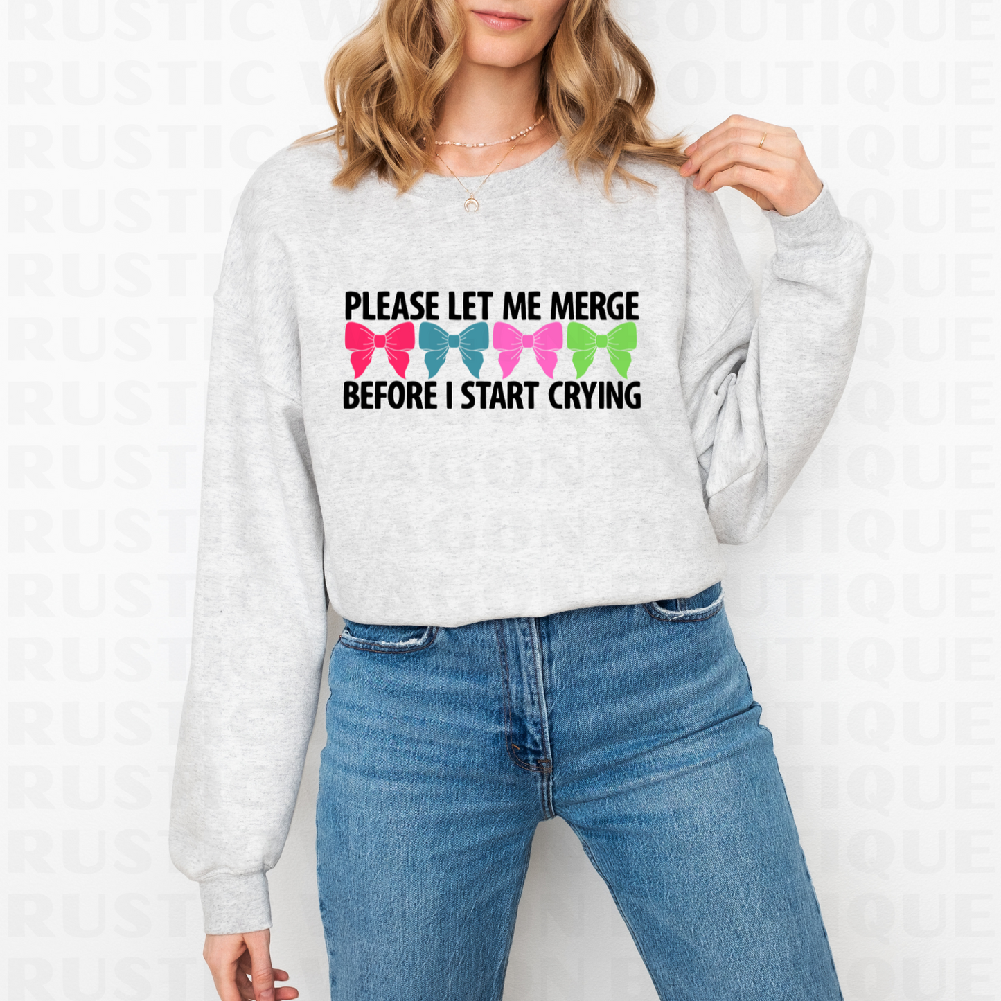 Please Let Me Merge - Bows || Graphic Crewneck + Tee