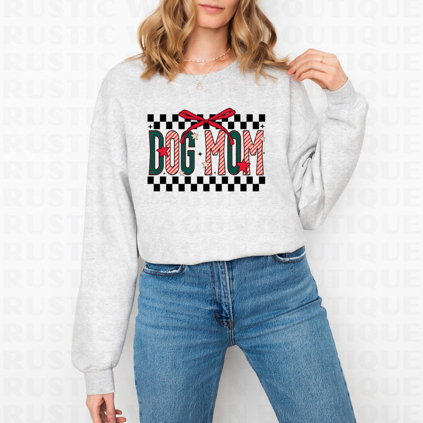 Christmas Dog Mom || Graphic Crewneck + Tee