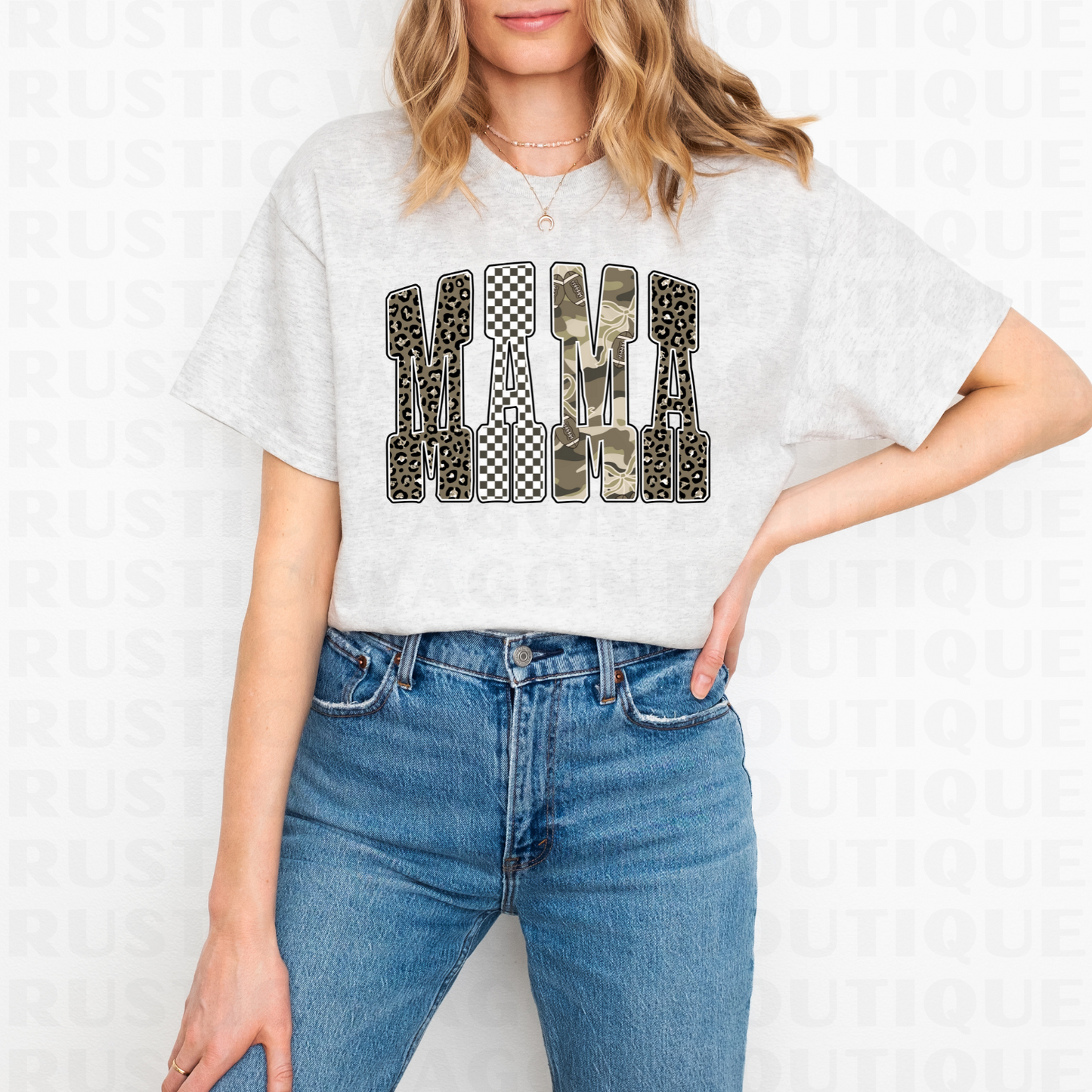 Neutral Bubble Letters - Mama || Graphic Crewneck + Tee