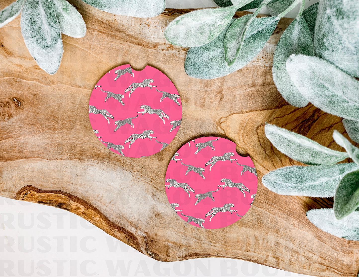 Pink Cheetahs || Car Coasters