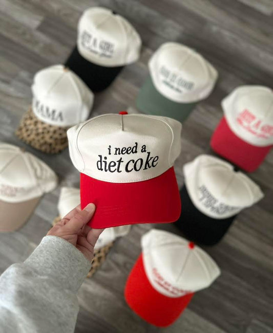 RTS || I Need A Diet Coke (Red) || Embroidered Hat