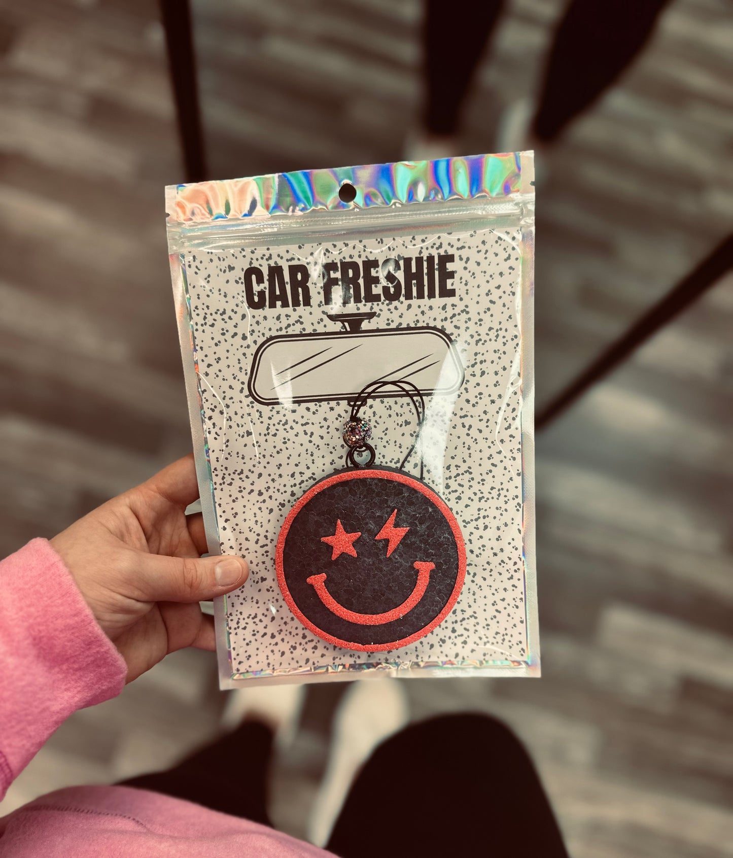 Retro Smiley (Coral) || Car Freshie