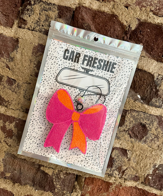 PREORDER : Bow (Pink + Orange) || Car Freshie