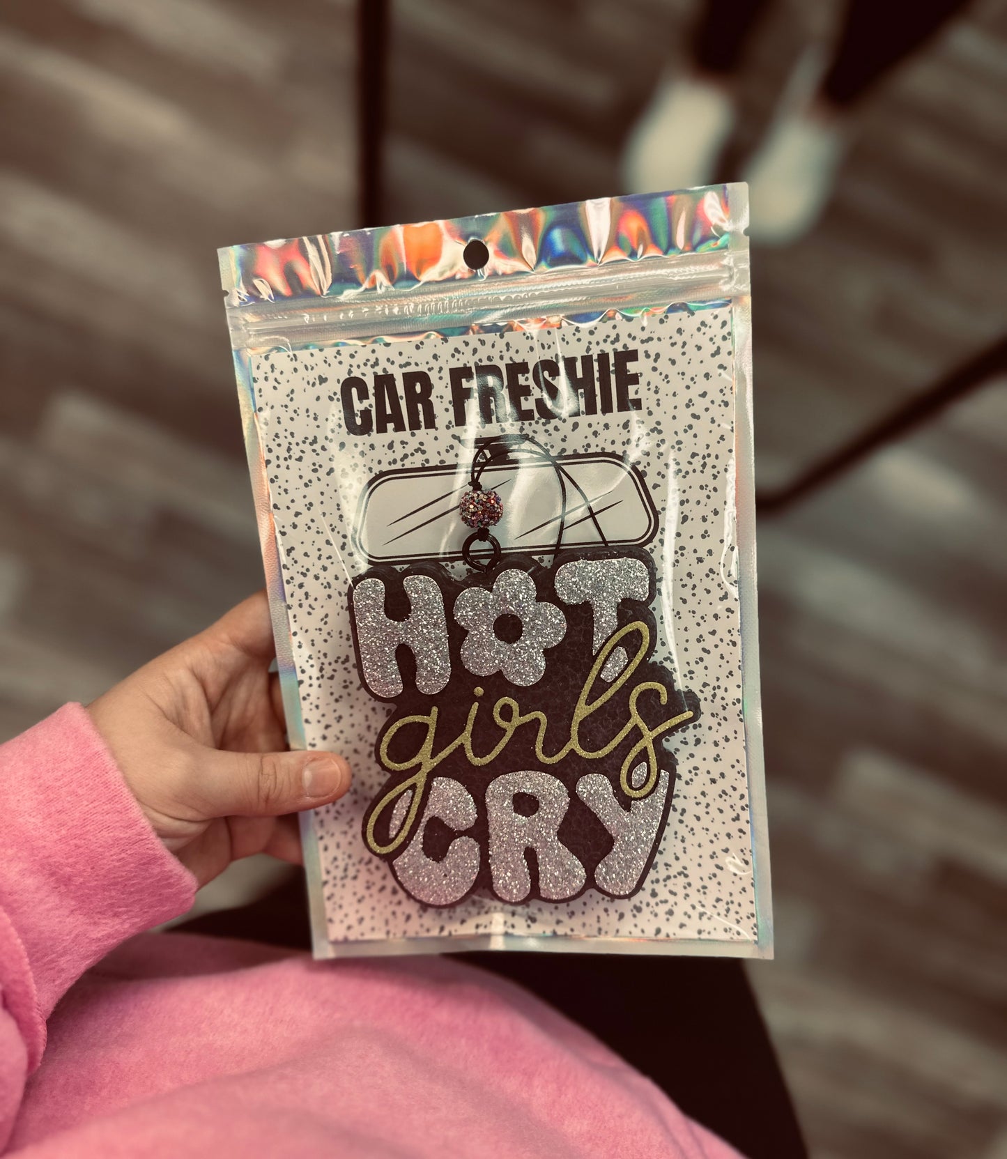 Hot Girls Cry (Silver + Lime) || Car Freshie