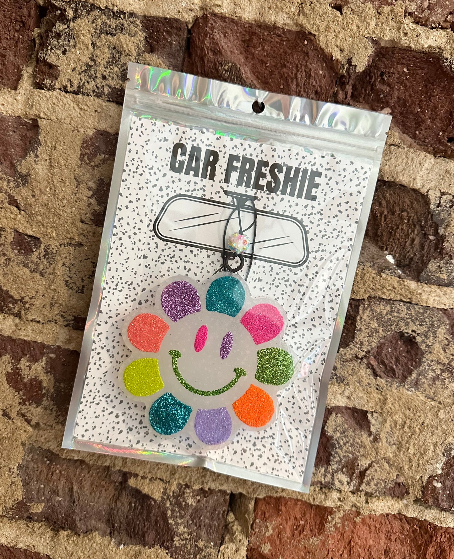 PREORDER : Smiley Flower (Rainbow) || Car Freshie