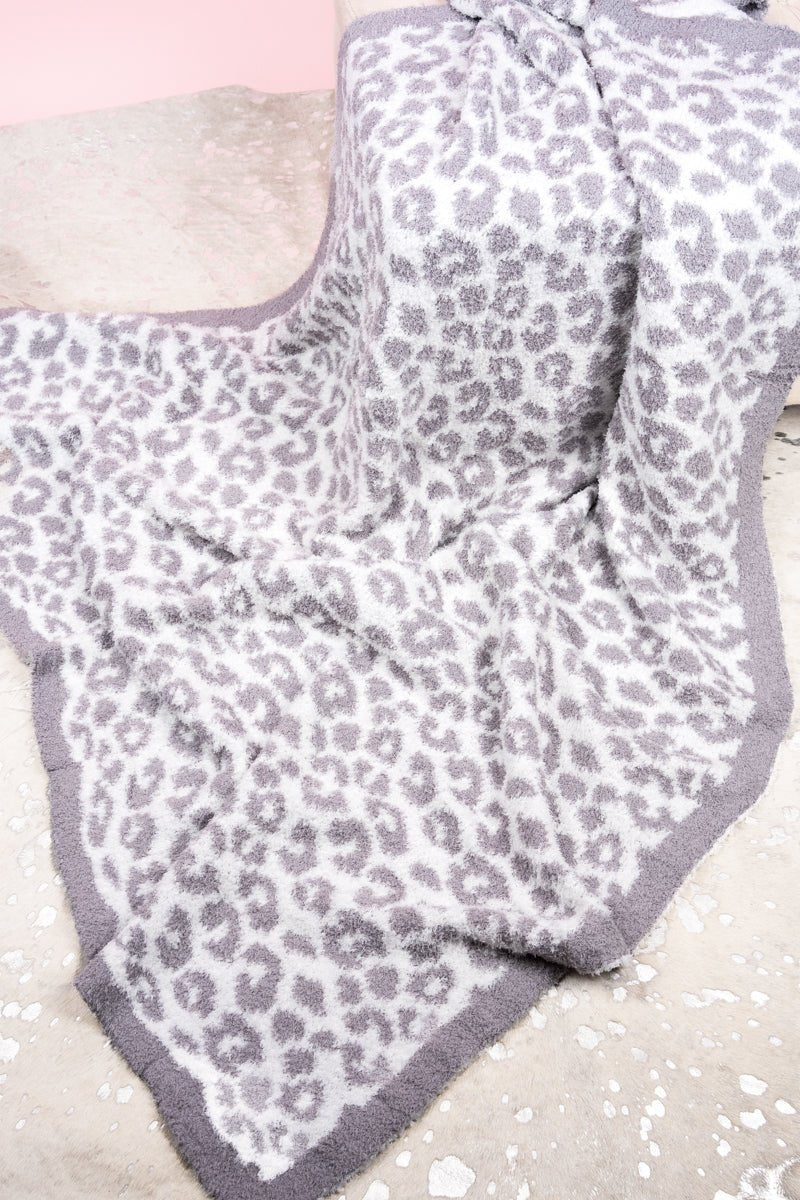 Gray Leopard // Cozy Blanket