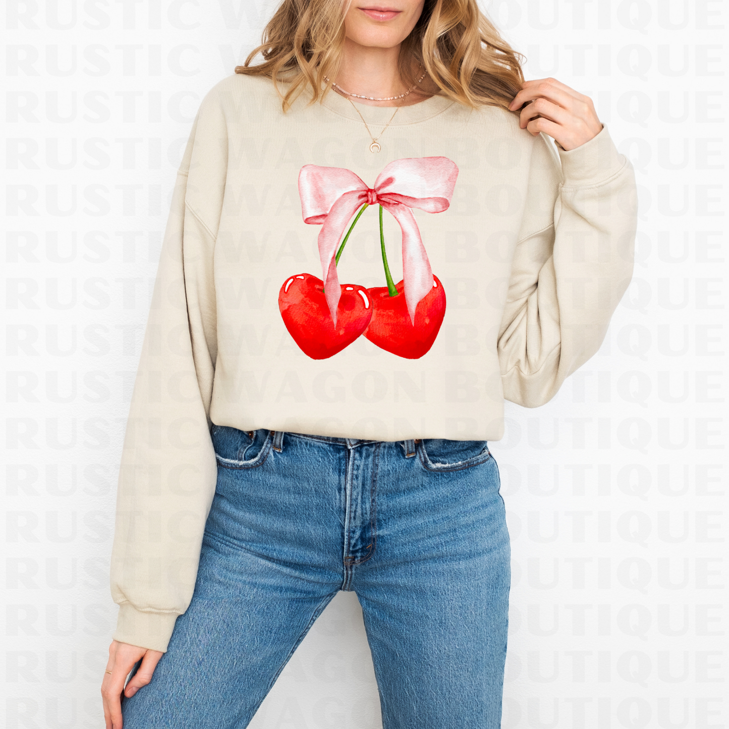 Cherry Hearts || Graphic Crewneck + Tee