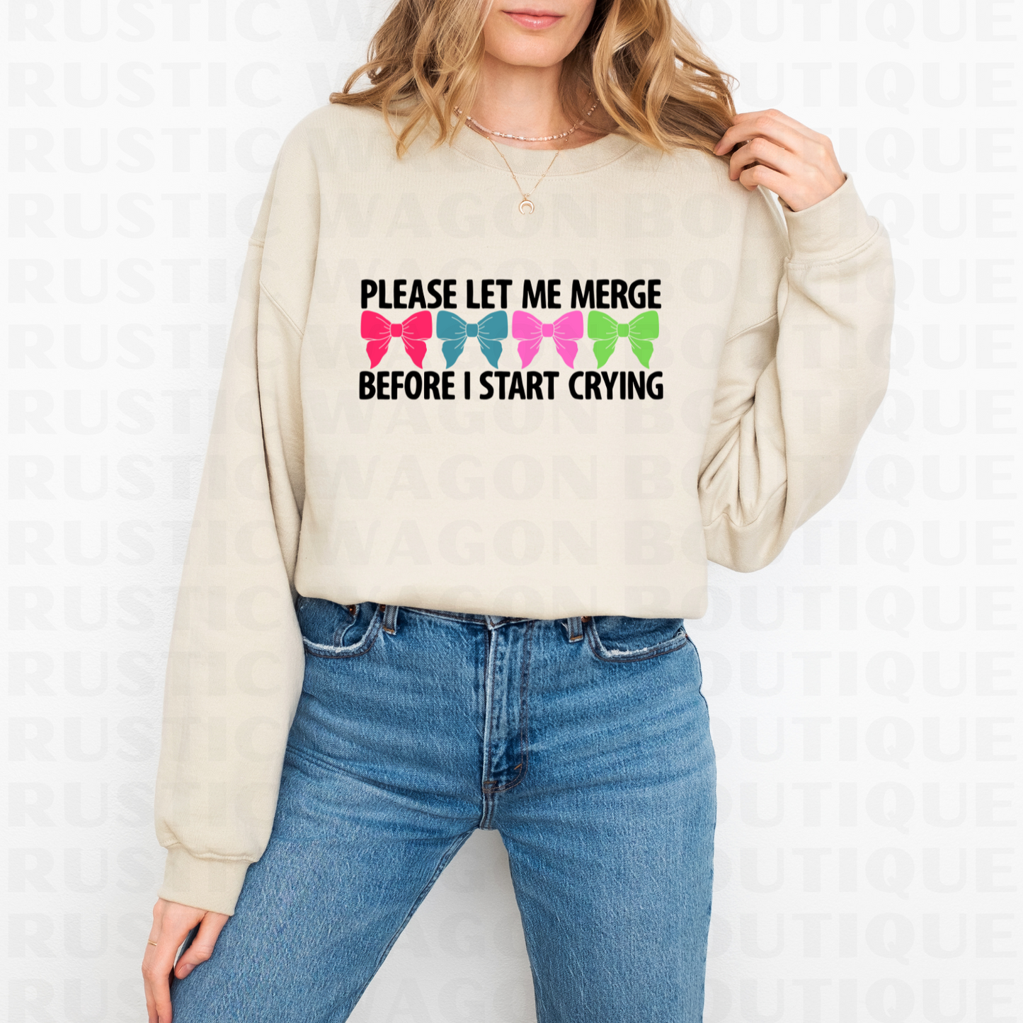 Please Let Me Merge - Bows || Graphic Crewneck + Tee