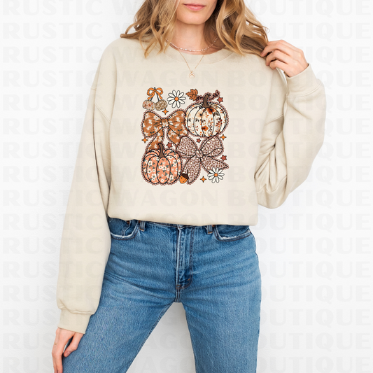 Lace Coquette Pumpkins || Graphic Crewneck + Tee