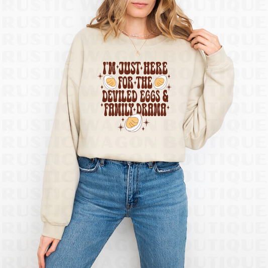 Deviled Eggs & Family Drama || Graphic Crewneck + Tee