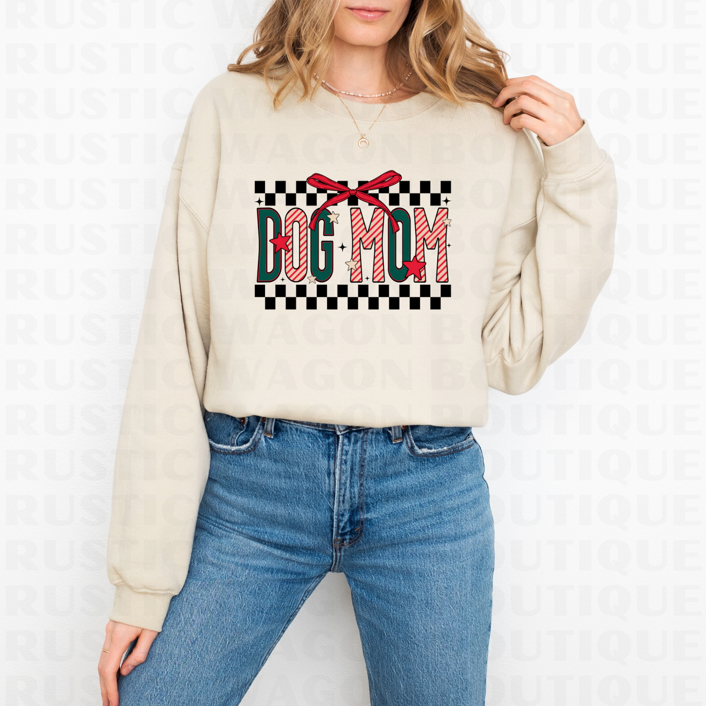 Christmas Dog Mom || Graphic Crewneck + Tee