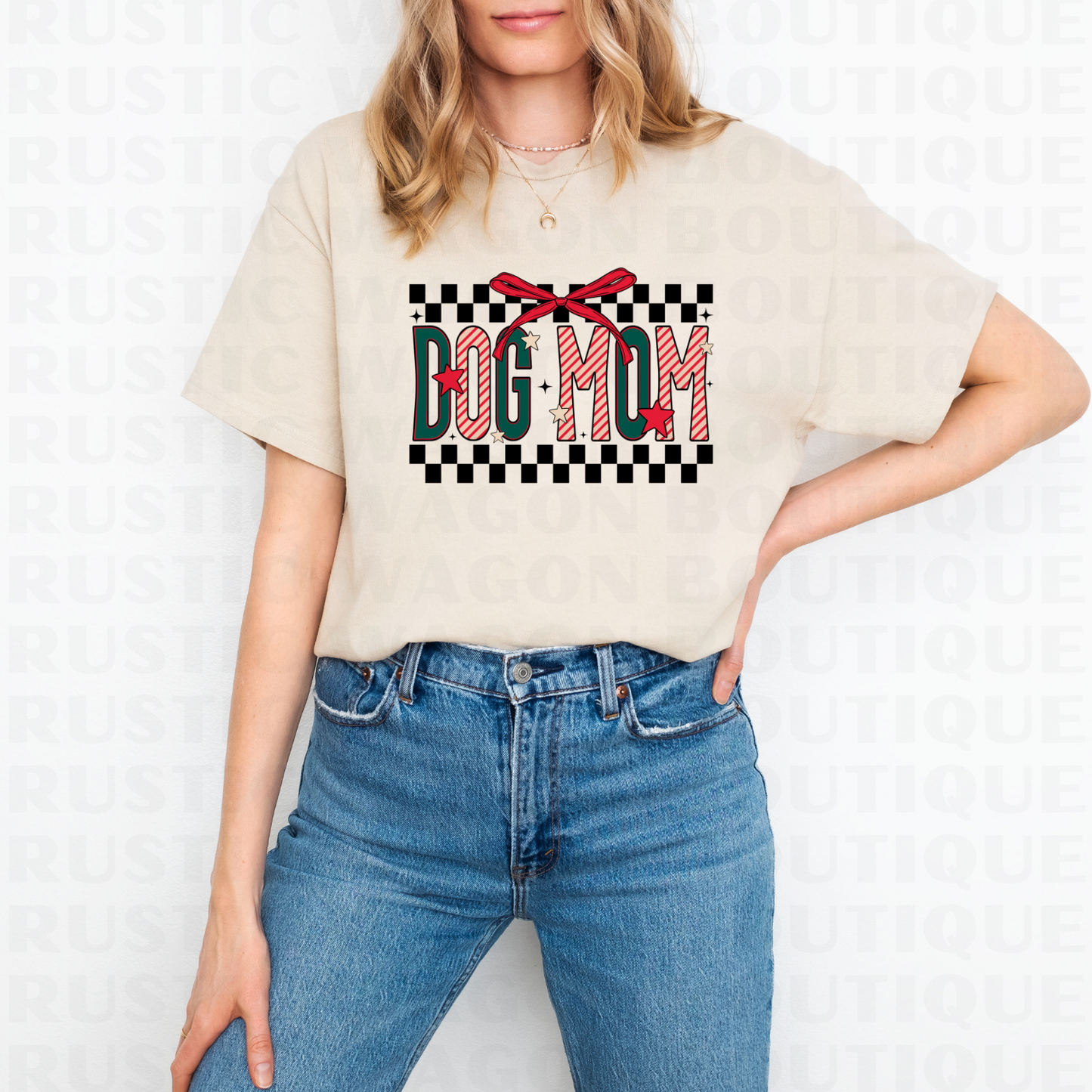 Christmas Dog Mom || Graphic Crewneck + Tee