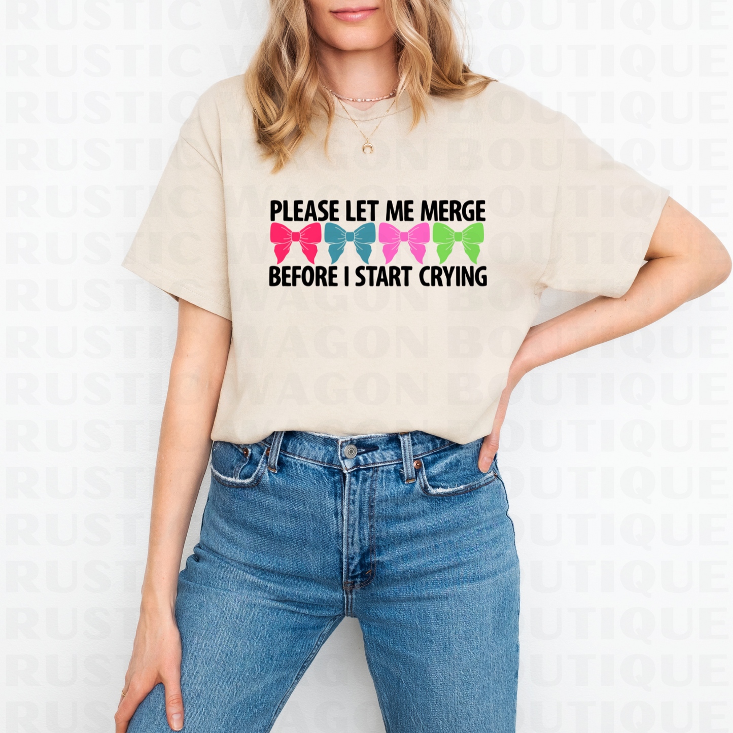 Please Let Me Merge - Bows || Graphic Crewneck + Tee