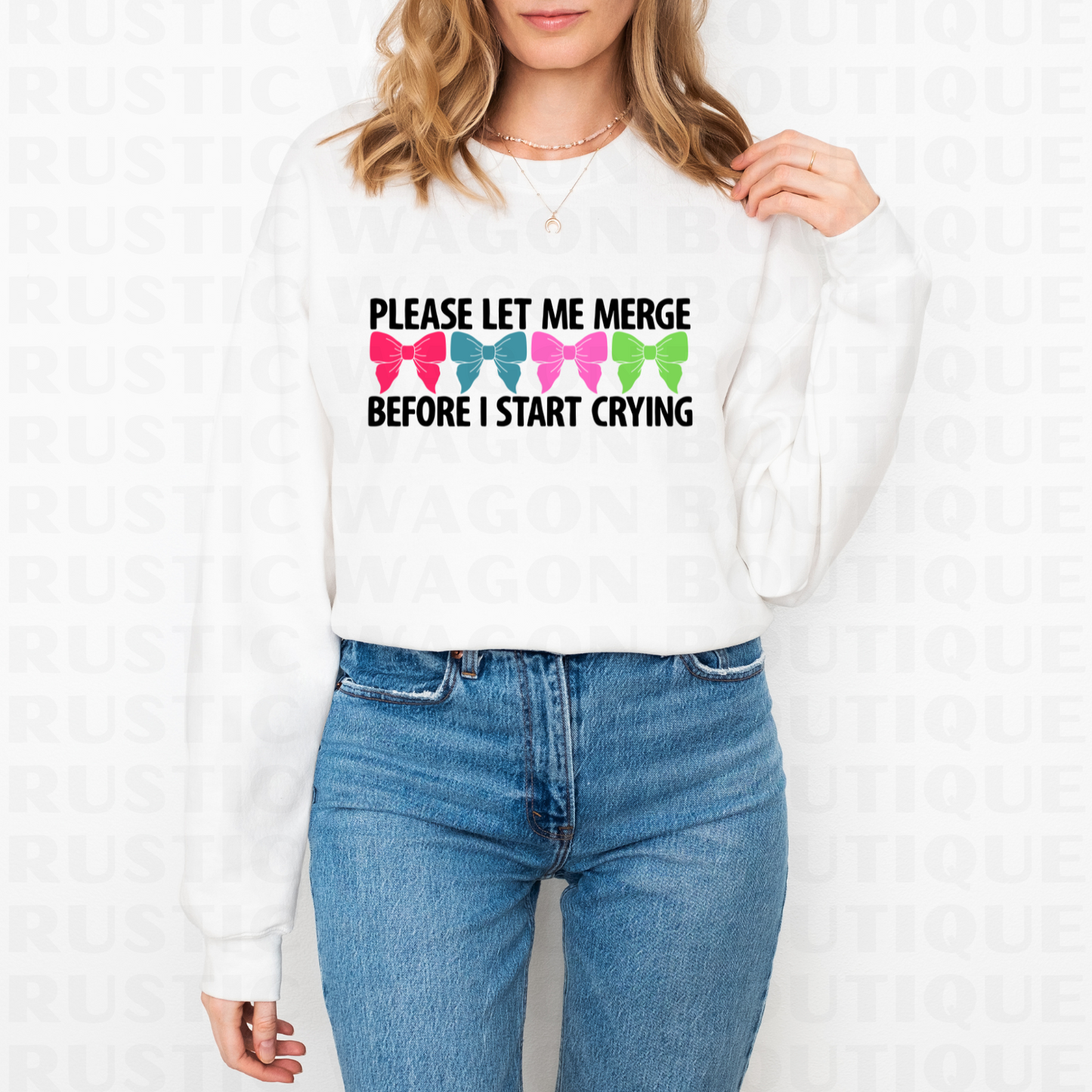 Please Let Me Merge - Bows || Graphic Crewneck + Tee