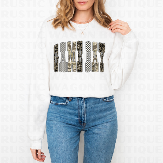 Neutral Bubble Letters - Gameday || Graphic Crewneck + Tee