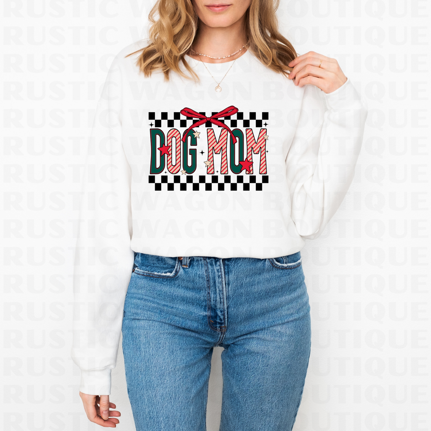 Christmas Dog Mom || Graphic Crewneck + Tee