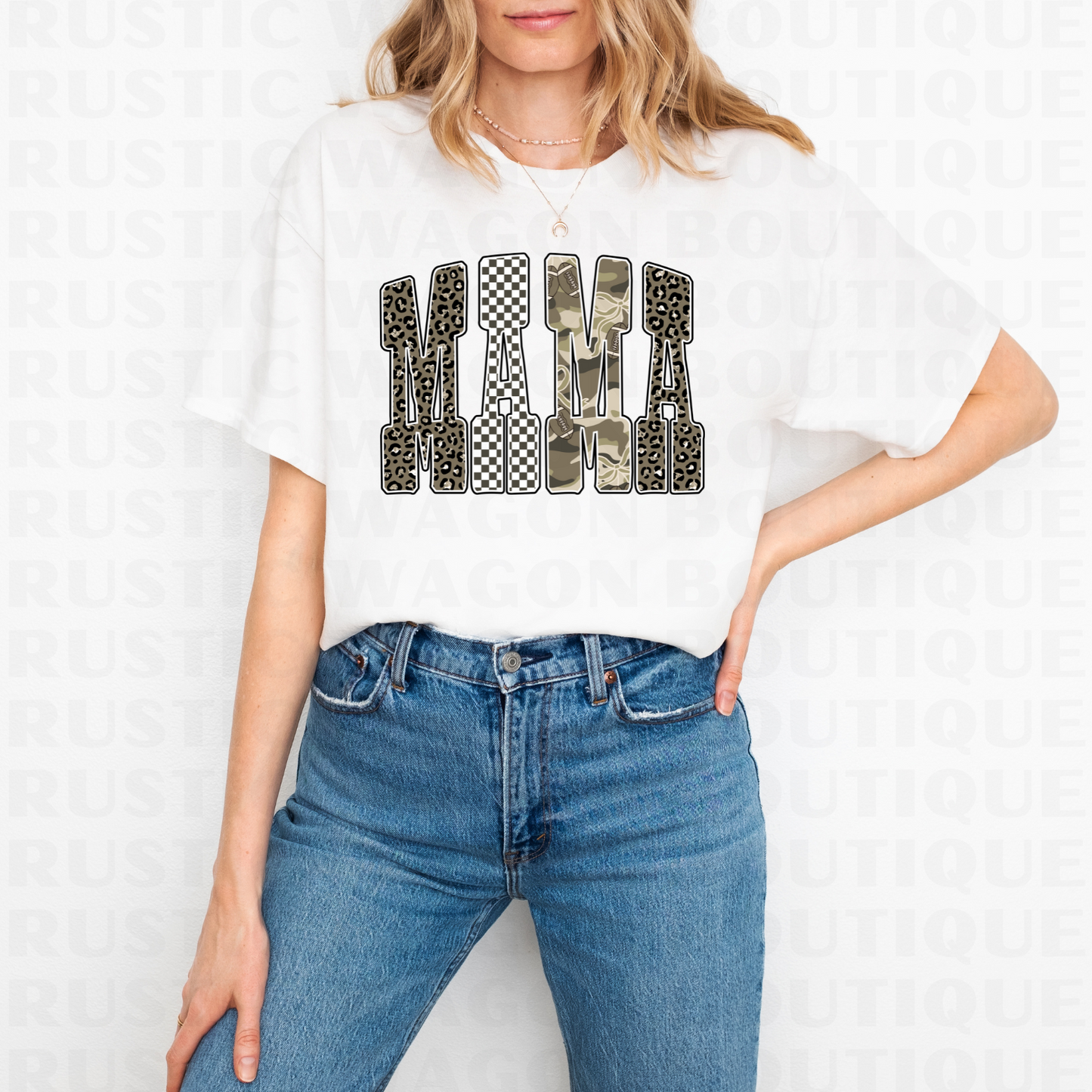 Neutral Bubble Letters - Mama || Graphic Crewneck + Tee