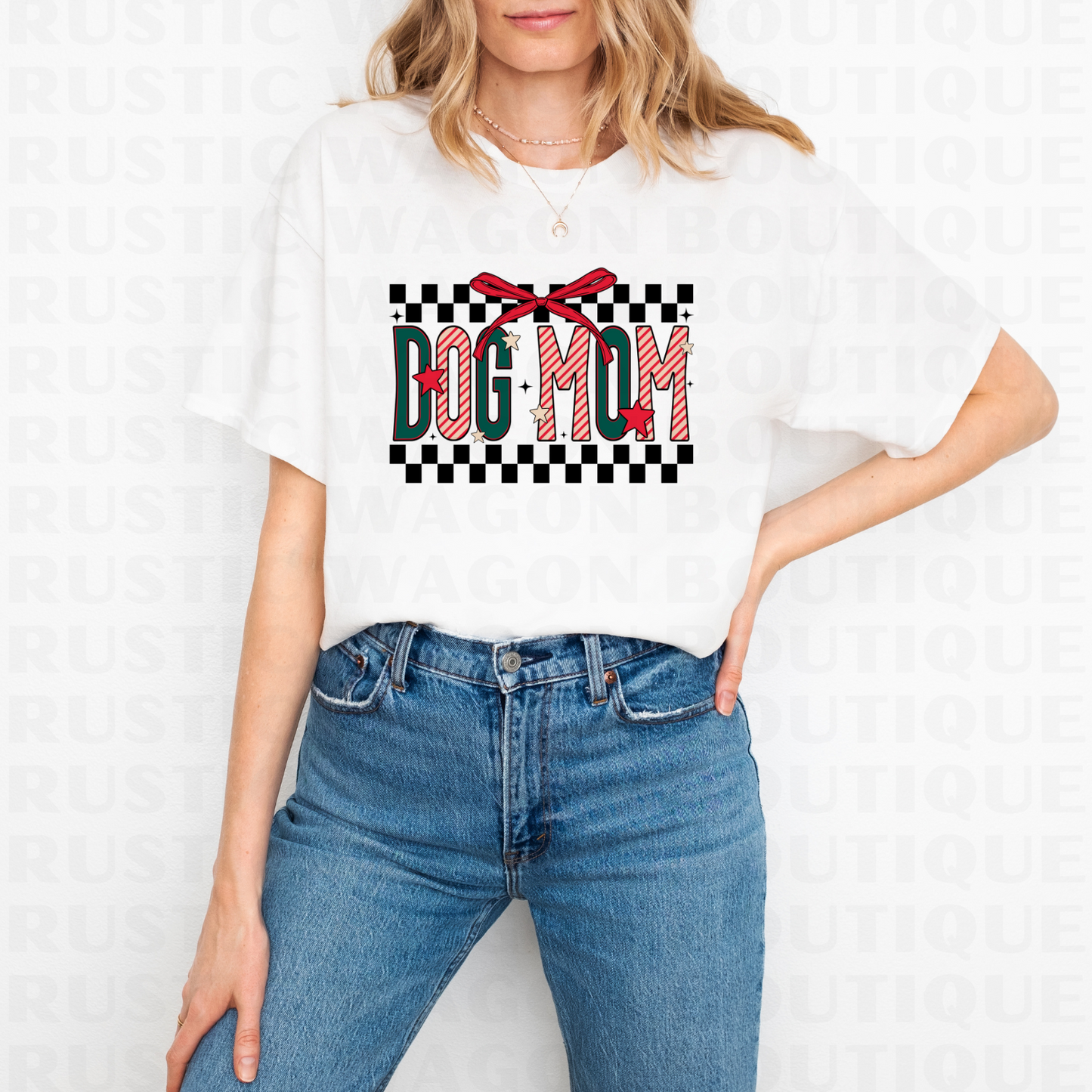 Christmas Dog Mom || Graphic Crewneck + Tee