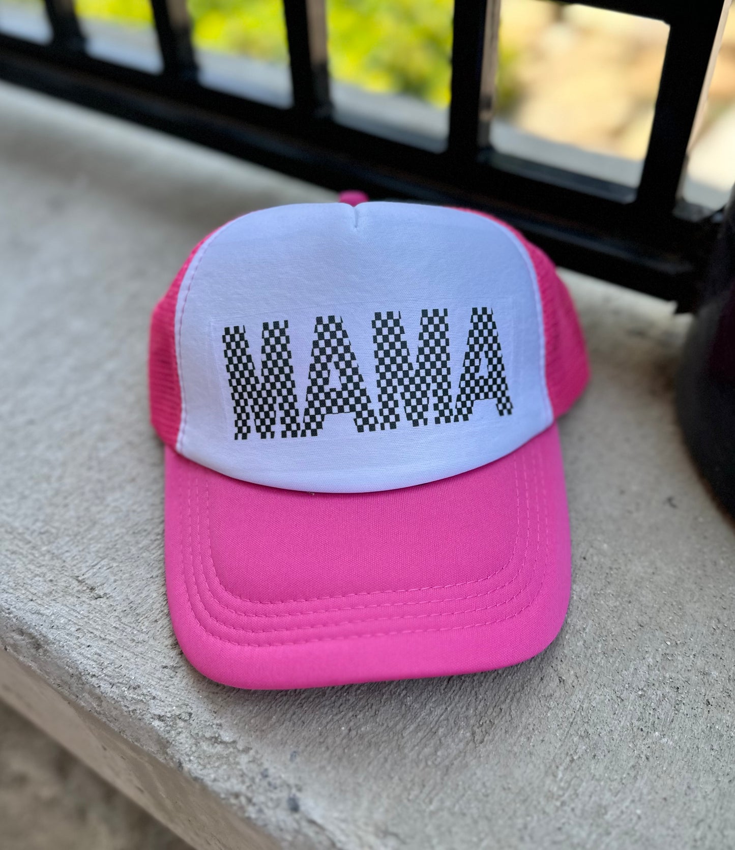 Mama Black Checkered // Trucker Hat